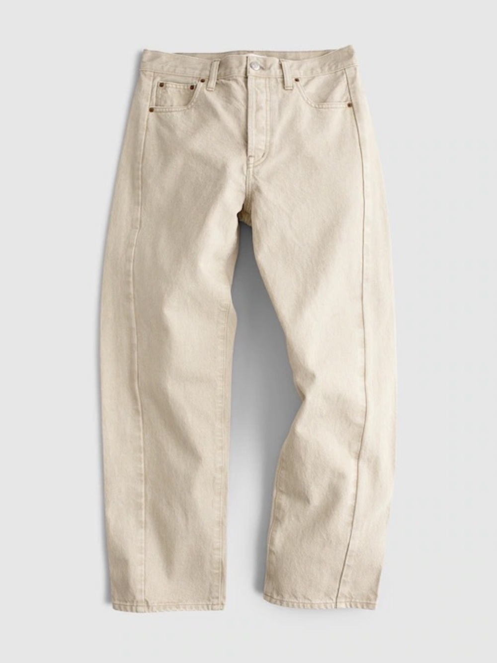 Pieced Barrel-Leg Jeans Faded KhakiRigid